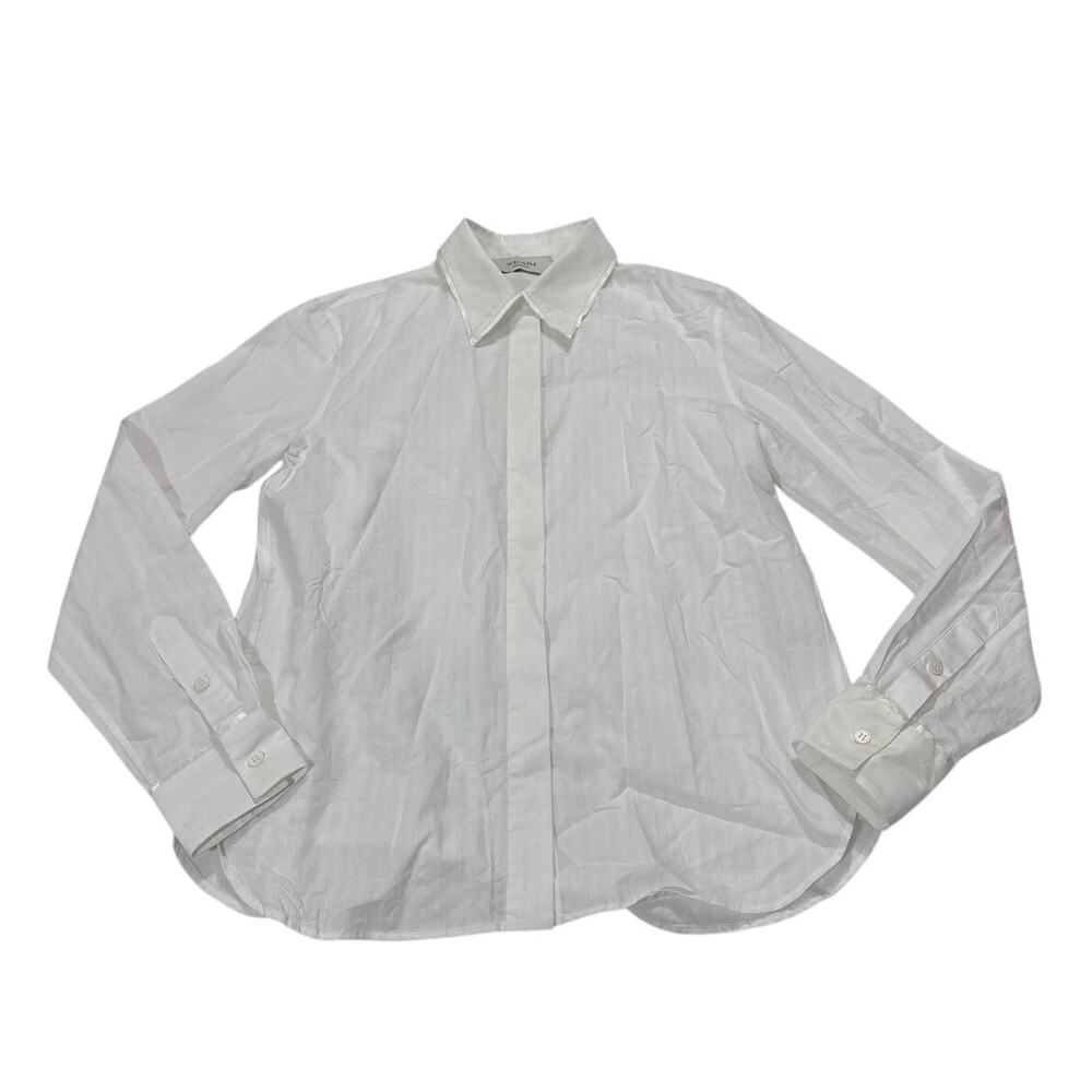 We-ar4 Women’s Medium Button Down Shirt White Capsule Wardrobe Minimalist Basic